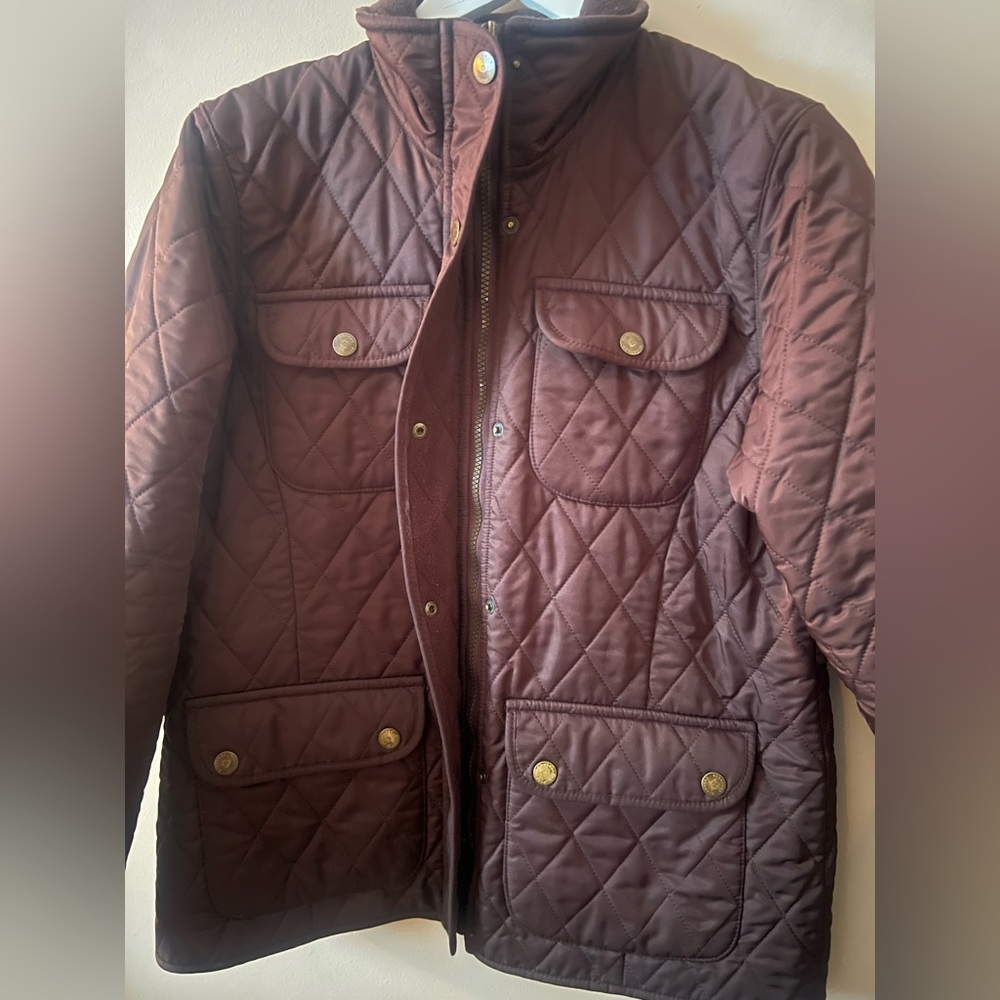 Burberry Quilted barn jacket coat brown ssense revolve Anthropologie button zip - Picture 3 of 13